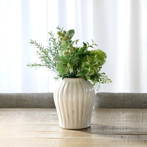 花瓶 セラミックベース 直径16.5×高さ20cm ( 送料無料 フラワーベース 花びん 花器 花生け ベース セラミック 陶磁器 壺 花 花入れ 生花 花束 切花 ドライフラワー グリーン 壺型 インテリア