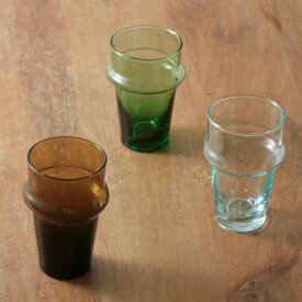 コップ 170ml S モロッコ チャイグラス ガラス （ カップ タンブラー ガラスコップ ガラス製 インテリア ハンドメイド 小物入れ 花びん 花瓶 おしゃれ レトロ アンティーク調 ） 【39ショップ】