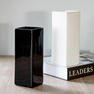 花瓶 モノトーンフラワーベース 陶器 幅8.5×奥行8.5×高さ24cm （ フラワーベース 花びん 花器 ベース …