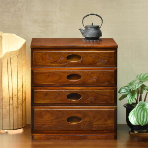 チェスト 4段 A4収納 和モダン 樹楽 約幅41cm ( A4 収納 天然木 日本製 完成品 木製 家具 引き出し A4対応 四段 サイドチェスト 脇机 ベッドサイド )【39ショップ】