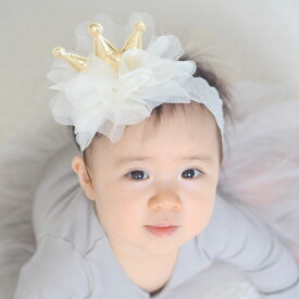 ヘアバンド Lien de famille キラキラクラウン 出産祝い ニューボーンフォト （ ベビーヘアバンド ヘッドバンド 赤ちゃん 贈り物 かわいい 女の子 男の子 ベビー 新生児 髪飾り チュール お出かけ コスチューム おしゃれ プレゼント ） 【39ショップ】