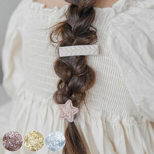 ヘアクリップ スターポニー&幾何学クリップセット ベビー キッズ ギフト ( ヘアアクセサリー クリップ ヘアゴム セット 赤ちゃん 子ども 女の子 かわいい 髪飾り 韓国 プレゼント 出産祝