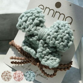 ヘアクリップ ニットリボンクリップ＆ヘアゴムセット ベビー キッズ ギフト （ ヘアアクセサリー クリップ ヘアゴム セット 赤ちゃん 子ども かわいい 髪留め 髪飾り 韓国 女の子 プレゼント 出産祝い おしゃれ 発表会 イベント ）【39ショップ】