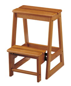 ステップチェア 2段 木目 ブラウン（ 踏み台 脚立 椅子 イス 木製 チェア 送料無料 ）【39ショップ】