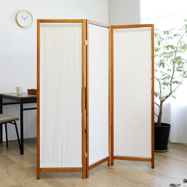 楽天市場】衝立 3連 高さ150cm 帆布 和風 天然木 完成品 