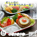ランチプレート プラスチック 食器 フタ付きランチプレート 角型 楽弁 仕切り付き 同色3個セット （ 電子レンジ対応 …