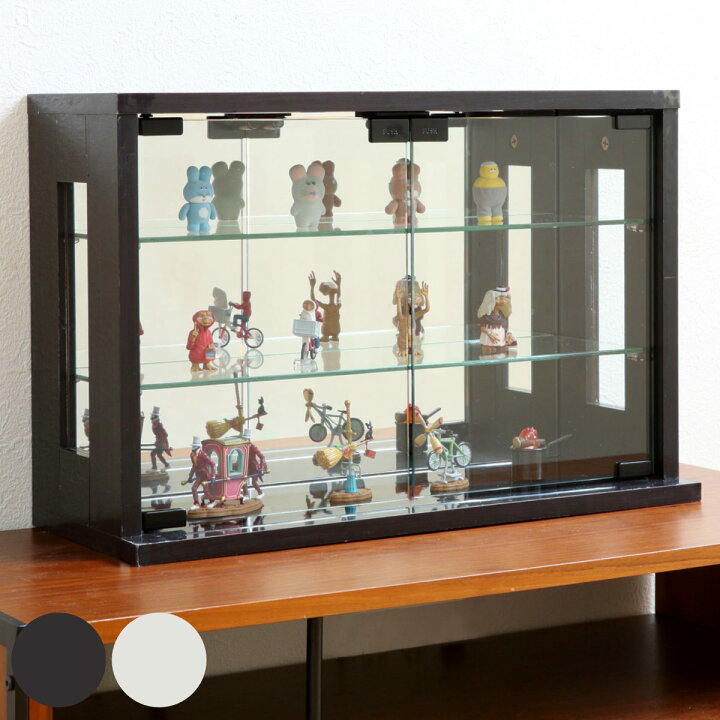 ガラスケース 3段両扉 コレクション フィギュア 棚 ショーケース 白 