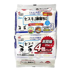 激落ちくん セスキ激落ちシート 20枚入×4個セット （ ウェットシート 消臭 除菌 フローリング アルカリ電解水 レック 激落ち 床掃除 掃除用品 掃除グッズ おそうじシート ） 【39ショップ】