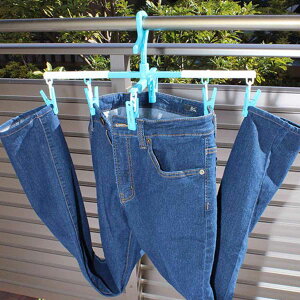 洗濯ハンガー らくらくズボンハンガー伸縮 2本組 太竿対応 ( ピンチハンガー 速乾 ボトムス ズボン パンツ スカート 洗濯物干し 洗濯用品 ランドリー コンパクト )【39ショップ】