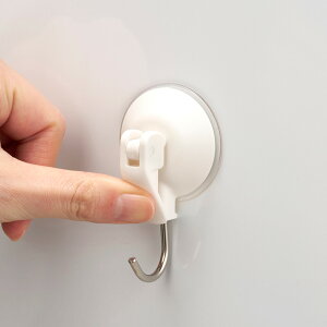 レバー式 吸盤フックツール 小 2個入り 2kg ( フック 強力 固定 吸盤 収納 壁掛け 吊り下げ 耐荷重2kg 冷蔵庫 洗濯機 壁面収納 小物掛け 玄関 キッチン リビング 鍵掛け ミニフック 小物フック