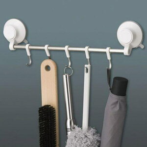 強力吸盤フック プッシュ式 5連タイプ ( 吸盤 強力 耐荷重4.5kg 収納 吊り下げ 小物収納 引っ掛け 壁掛け 壁面収納 タイル 冷蔵庫 小物掛け キッチンツール キッチン小物 キッチン プラスチッ