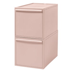 収納ケース ピンク 同色2個組 引き出し L 幅32×奥行52×高さ31.8cm クローゼットシステム ( 収納 クローゼット 衣類収納 収納ボックス 衣装ケース 積み重ね プラスチック 洋服 衣類 ケース おし