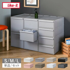 【レビュー特典付き】 収納ケース 引き出し S M L 幅32cm クローゼットシステム ライクイット （ 収納 like-it クローゼット 衣類収納 収納ボックス 衣装ケース 奥行52 高さ16.1 高さ21.5 高さ31.8 プラスチック 洋服 衣類 日本製 ）【39ショップ】