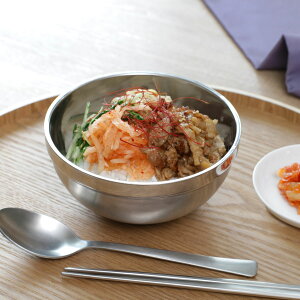 どんぶり ステンレス 深型食器 13.7cm ( 二重構造 保冷 保温 丼 丼物 ボウル 食器 器 韓国 韓国食器 420ml 結露しない 熱くなりにくい 丼ぶり お椀 チョレギサラダ ビビンバ チャプチェ サラダ