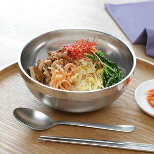 どんぶり ステンレス 深型食器 17.8cm ( 二重構造 保冷 保温 丼 丼物 ボウル 食器 器 韓国 韓国食器 960ml 結露しない 熱くなりにくい 丼ぶり 麺鉢 お椀 チョレギサラダ ビビンバ チャプチェ サ