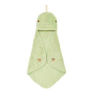 タオル ループ付きタオル マイクロファイバー ティラノサウルス ( ループタオル 手拭き ハンカチ タオルハンカチ ハンドタオル 紐付きタオル ループ付き 手ふき 手洗い ねむねむ ゆるかわ