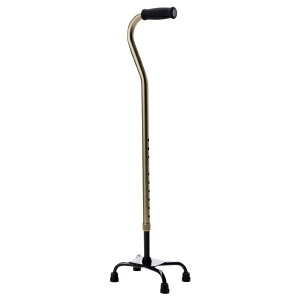 杖 4点杖 アルミ製 軽量 シルバー 自立式 プレゼント 非課税 ( 自立式 四点杖 10段階調節 伸縮杖 つえ ツエ 歩行 補助 リハビリ 外出補助 歩行補助 倒れない 安定感 握りやすい 自立 介護用品