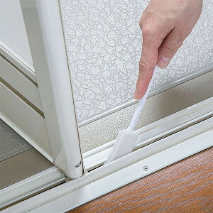 バスすみっこスティック MK サッシ お風呂掃除 ふろ掃除 まめいた ( フロ掃除 風呂掃除 風呂ゆか ブラシクリーナー 風呂用品 風呂そうじ ブラシ タイル掃除 掃除用ブラシ タイル ホワイト KU