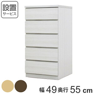 クローゼットチェスト 5段 日本製 Fit 奥行き55cm 幅49cm ( 開梱設置 チェスト 収納チェスト たんす タンス 収納 国産 完成品 箪笥 サイドチェスト リビング収納 木製 木目 シンプル おしゃれ ナ