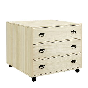 総桐 押入れタンス 3段 深型 キャスター付 日本製 幅75cm ( 桐タンス タンス たんす 箪笥 桐たんす 押し入れ収納 完成品 チェスト 桐 和箪笥 国産 収納 衣類収納 菊 肥前桐民芸 ) 【39ショップ