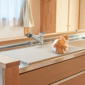 シンクカバー Ag+ 抗菌 シンクの目隠しカバー ペットの侵入を防ぐ 奥行47.2 幅70cm～85cm （ 日本製 シンク用フタ シンク蓋 蓋 フタ 流し台 猫 シンク 防止 シンク用 水回り 目隠し 折りたたみ キッチン いたずら防止 ）【39ショップ】