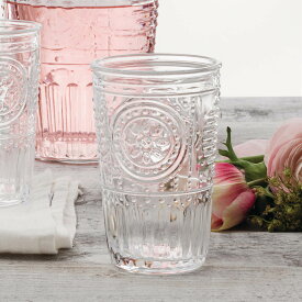 ボルミオリ・ロッコ タンブラー 325ml ROMANTIC ロマンティック ガラス （ グラス コップ ガラスコップ ガラス製 レリーフ 華やか アンティーク風 お酒 ジュース お茶 高級感 おしゃれ ） 【39ショップ】