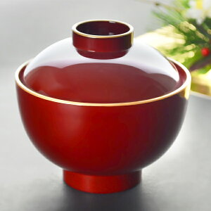 吸物椀 溜渕金 食洗機対応 プラスチック製 ふた付き ( 和食器 吸い物椀 お椀 フタ付き 蓋 お正月食器 お吸い物 電子レンジ対応 正月用食器 新年 正月 割れにくい 軽い 軽量 ) 【39ショップ