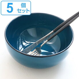 どんぶり 19cm 藍彩 プラスチック 麺鉢 皿 食器 山中塗り 日本製 同色5個セット （ 送料無料 食洗機対応 電子レンジ対応 大鉢 煮物鉢 ボウル ラーメン鉢 丼 割れにくい サラダボウル ） 【39ショップ】