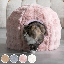ペットベッド Foure 2WAY 大 （ ペット用ベッド 犬用品 猫用品 ベッド ペット ふわふわペットハウス 洗える ペット用品 寝床 室内 小型犬クッション 滑り止め 丸型 ドーム型 ベッド型 ）【39ショップ】