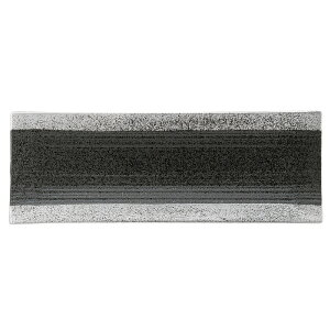 プレート 27cm 線筋長角皿 隠れ窯 錫音 皿 食器 和食器 磁器 日本製 ( 長皿 角 レクタングル 長角皿 前菜皿 オードブル 焼皿 宴会料理 サンマ皿 長方形 おしゃれ 和モダン 黒 シルバー ) 【39