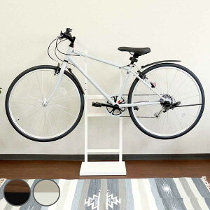 自転車スタンド 1台用 室内用 6段階高さ調整 ( サイクルスタンド ラック ディスプレイ 1台 転倒防止 盗難防止 室内 ブラック×ブラウン ホワイト×ホワイト 収納 棚 )【39ショップ】