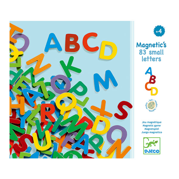アルファベット マグネット 26文字 83ピース 木製 おもちゃ 知育玩具 ジェコ DJECO （ マグネットパズル 組み合わせ 英語 マグネット遊び  磁石遊び 簡単 4歳 5歳 幼児 ）【39ショップ】 | インテリアパレット