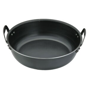 揚げ鍋 39cm ガス火専用 鉄製 天ぷら鍋 業務用 中尾アルミ 日本製 ( ガス火対応 39センチ てんぷら鍋 揚げ鍋 鉄鍋 揚げ物鍋 揚鍋 天婦羅鍋 天麩羅鍋 両手フライ鍋 両手 鍋 なべ 日本製 )【39シ