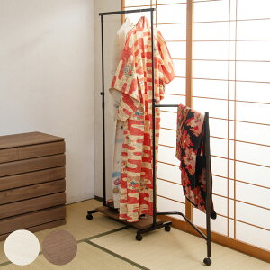 ハンガーラック 着物 IKOU フレキシブル多機能衣桁 桐 キャスター付き ( コートハンガー 洋服掛け コート掛け 収納 洋服 掛け 衣類 高さ調節 スリム 衣桁 棚板 日本製 天然木 和服 和室 折り