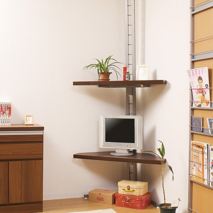 楽天市場】セット品 コーナーテレビ台 幅90cm 突っ張りコーナーラック  