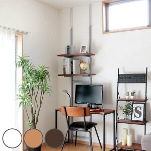 突っ張り ラック 幅60cm 幅90cm 幅120cm 棚板2段付き ( 壁面収納 棚 つっぱり シェルフ 奥行スリム 日本製 天井突っ張り式 オープンラック 収納 シンプル 工事不要 簡単設置 )【39ショップ】