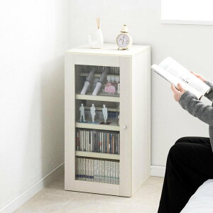 ラック 幅39cm ガラス扉タイプ 推し活収納 ( 棚 組み合わせ A4対応 ガラス扉 可動棚 推し シェルフ 収納 飾り棚 ディスプレイラック 多目的ラック ホワイトウォッシュ )【39ショップ】