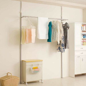 窓際に設置できる物干しハンガー ( 室内物干し 物干し 突っ張り 室内 洗濯物干し 室内干し オープンラック つっぱり 部屋干し 突っ張り式 高さ調整 幅調整 伸縮 シンプル )【39ショップ】