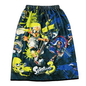 巻きタオル マイクロファイバー 60×110cm スプラトゥーン3 ( タオル プール ラップタオル キッズ キャラクター 巻き マキタオル マキマキ プール用タオル 海水浴 ビーチ UVカット )【39ショッ