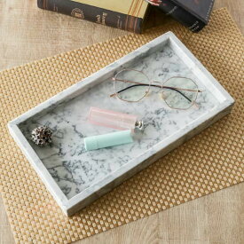 アクセサリートレー ストーンマーブル ロングトレイ 大理石 （ トレー マルチトレイ 小物入れ アクセサリー インテリア おしゃれ 高級感 天然石 時計 小物 めがね コスメ 鍵 雑貨 収納 玄関 洗面 ）【39ショップ】