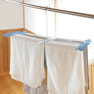 タオルハンガー 折りたたみ式 物干し バネ付きクリップ 20枚掛け ( タオル ハンガー タオル干し 洗濯ハンガー 20ピンチ クリップ付き 物干しハンガー 20枚 折りたたみ コンパクト 収納 )【39