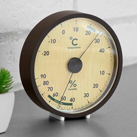 温湿度計 置掛両用 温度湿度計 アシュリー （ 温度計 温湿計 湿度計 快適 乾燥対策 熱中症予防 見やすい 木目調 電池不要 掛け 置き 両用 リビング ） 【39ショップ】