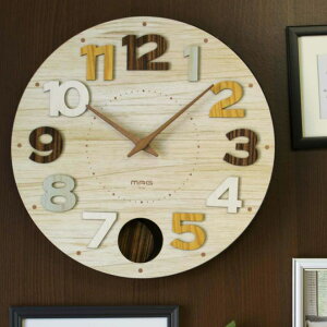 掛け時計 振子掛時計 クッキー 立体文字 MAG ( 振子時計 振り子時計 壁掛け時計 アナログ インテリア 雑貨 壁掛け 木目風 見やすい 子ども部屋 リビング 居間 とけい クロック 掛け 洋室 おし