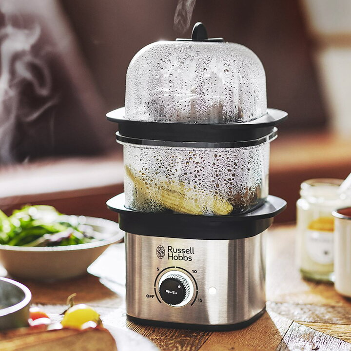 楽天市場】【レビュー特典付き】 Russell Hobbs 電動蒸し器 2段 