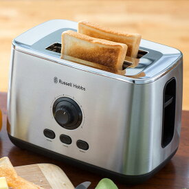 Russell Hobbs ポップアップトースター 2枚 ターボトースター （ ラッセルホブス 調理家電 キッチン家電 トースター 料理家電 パン焼き トースト パンくずトレー付き 朝食 食パン おしゃれ ） 【39ショップ】