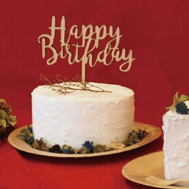 トッパー Happy Birthday ケーキトッパー 誕生日 木 （ ケーキ デコレーション バースデー 木製 記念日 フォトプロップス 撮影 写真 小道具 パーティー 誕生日会 ハッピーバースデー ） 【39ショップ】