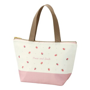 ランチバッグ Peace and Smile ( 保冷バッグ 保冷ランチバッグ 弁当袋 お弁当袋 お弁当入れ 女子 イチゴ ミニトートバッグ ランチトートバッグ ランチトート お弁当箱 弁当 袋 ミニバッグ 女性