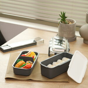 弁当箱 700ml カームカラー ランチボックス二段 仕切付 ( 食洗機対応 レンジ対応 二段 抗菌 ドーム型 4点ロック 日本製 仕切り付き 銀 AG 食洗機OK レンジOK お弁当 弁当 抗菌加工 二段弁当 )【