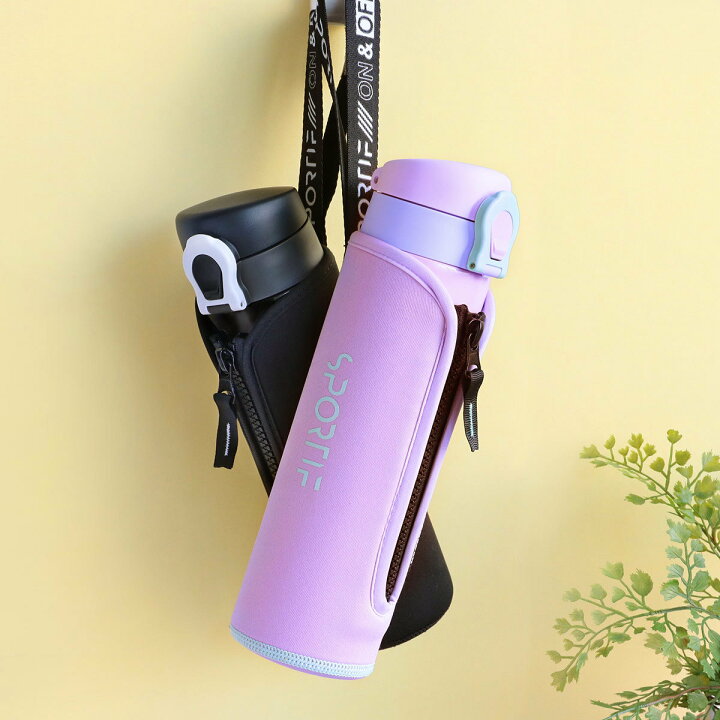 楽天市場 水筒 500ml ステンレス ポーチ付き ワンタッチ マグタイプ 保冷 保温 直飲み マグボトル ステンレスボトル 両用 直のみ 500 マグ ボトル ワンプッシュ カバー付き すいとう かわいい 39ショップ インテリアパレット