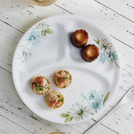 ランチプレート 26cm コレール CORELLE フェアリーフローラ 5枚セット （ 食洗機対応 電子レンジ対応 オーブン対応 仕切り皿 白 お皿 ランチ皿 耐熱 白い食器 ワンプレート 大皿 丸皿 仕切り 花柄 洋食器 おしゃれ ）【39ショップ】